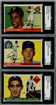 1955 Topps Rookie Card Collection of (3) with Koufax, Clemente and Killebrew